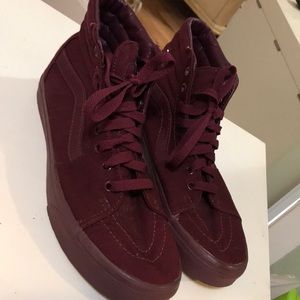Burgundy high top vans